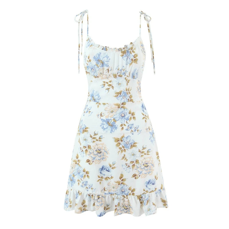 Robe courte imprimée florale pour femmes
