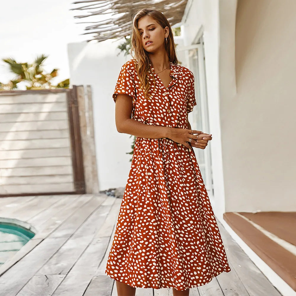 Robe longue à imprimé floral pour femmes