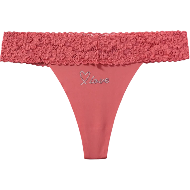 String avec dentelle strass pour femmes