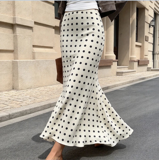 Jupe Midi à Pois Femme – Élégante et Tendance