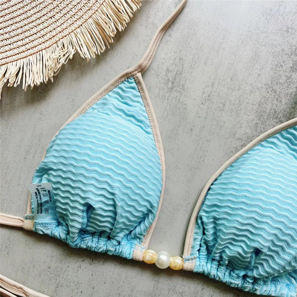 Maillot de bain deux pièces avec micro string pour femmes