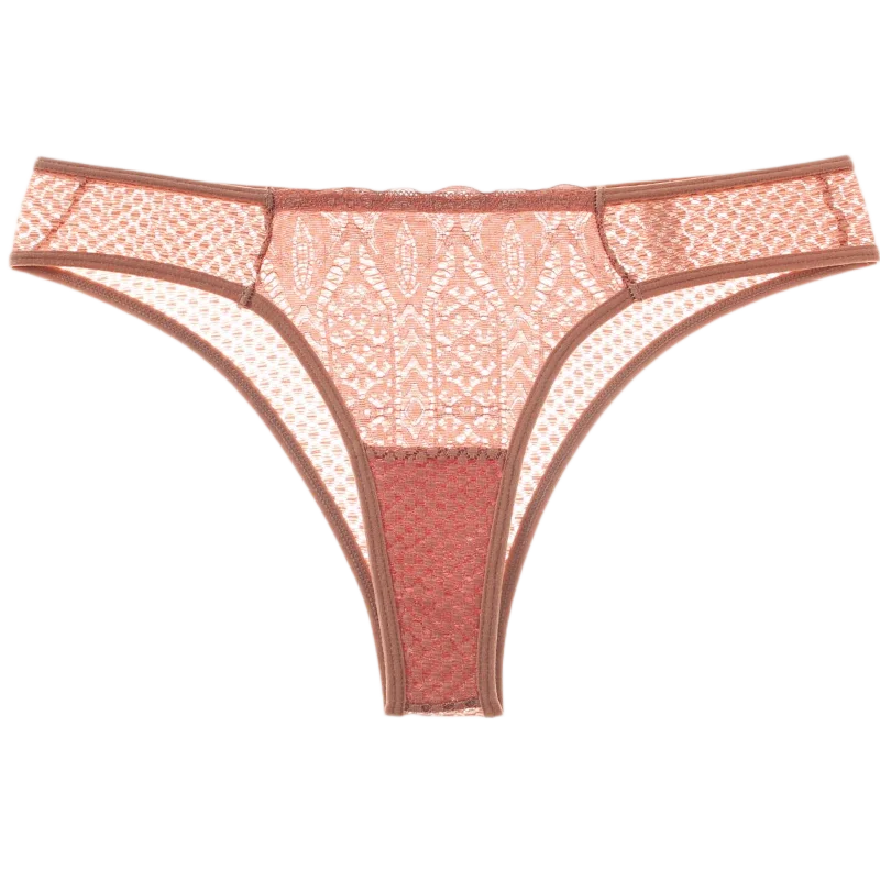 Culotte transparent en dentelle ajourée pour femmes