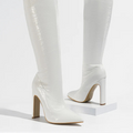 Bottes hautes en cuir noir pour femmes