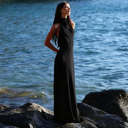 Robe Longue Satinée Femme – Tenue de Soirée Élégante