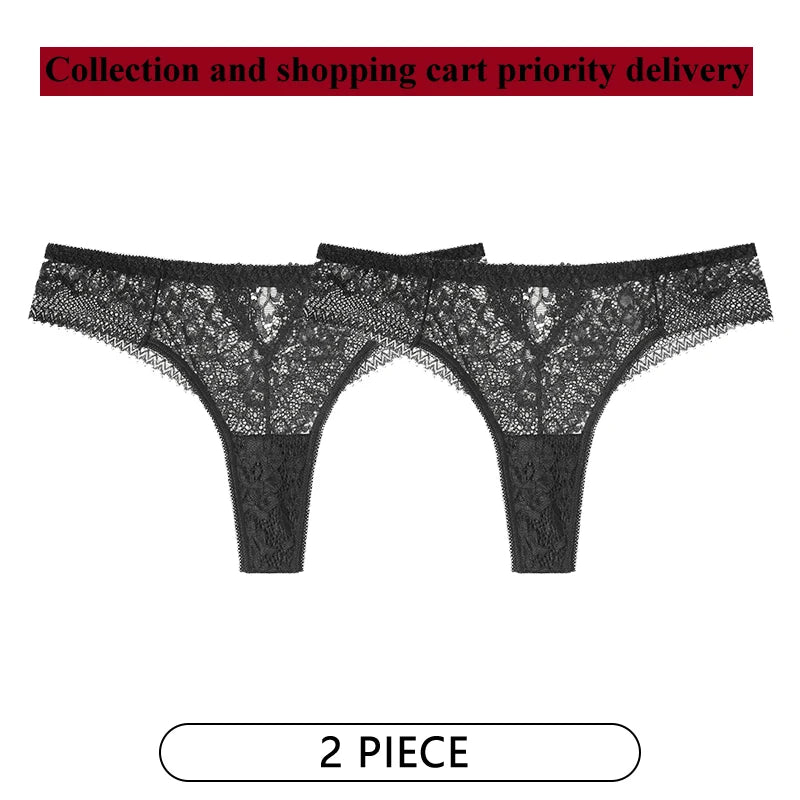 String sexy en dentelle brodée pour femmes