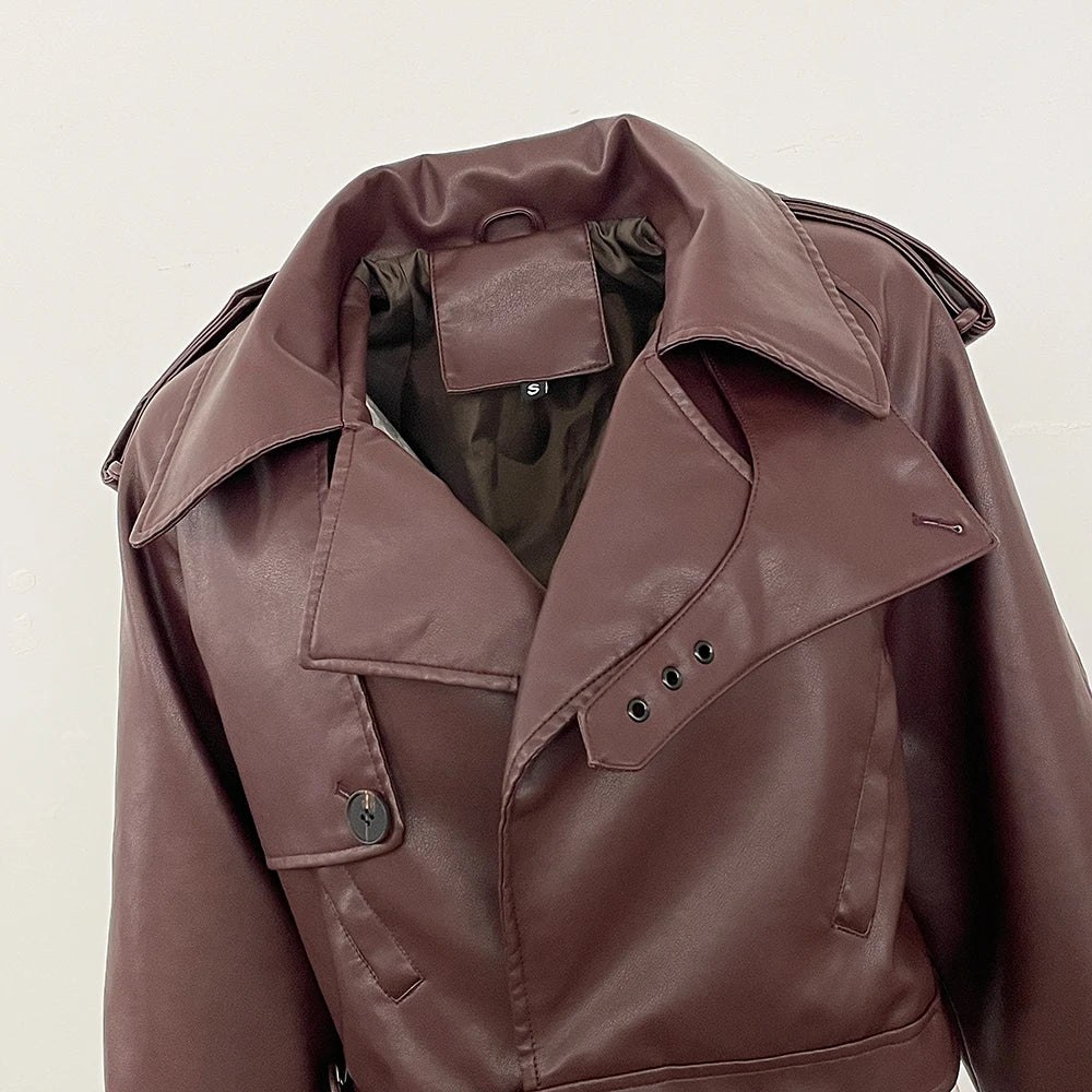 Blousons bomber en similicuir pour femmes