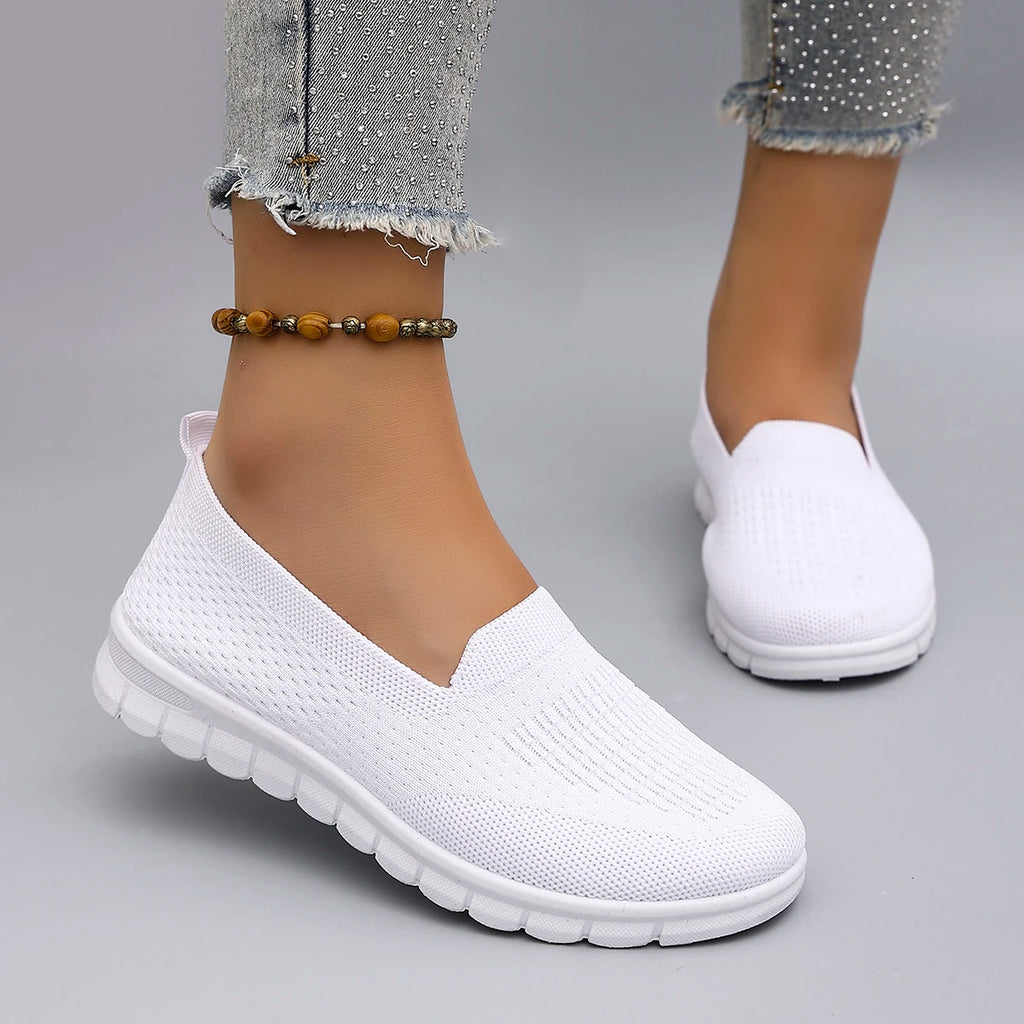 Chaussures plates d'été en maille respirante pour femmes