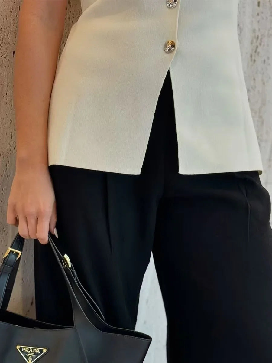 Pull à simple boutonnage pour femmes