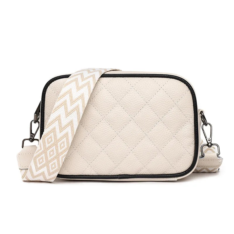 Sac bandoulière brodé en cuir véritable tendance pour femmes
