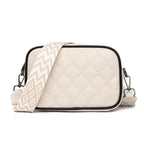 Sac bandoulière brodé en cuir véritable tendance pour femmes