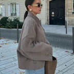 Manteau d'automne décontracté en laine pour femmes
