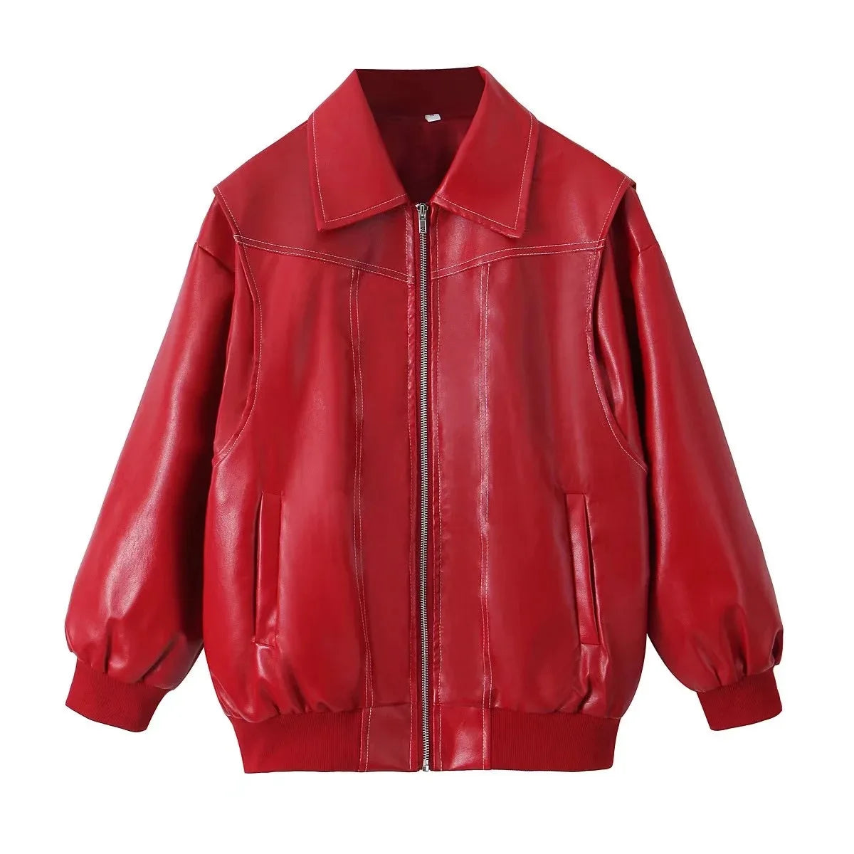 Veste en cuir PU pour femmes