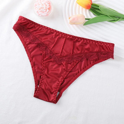 Culotte Femme – Tissu Soyeux et Bordure Dentelle