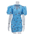 Robe mini à imprimé fraise pour femmes