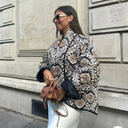 Cardigan ample en coton imprimé pour femmes