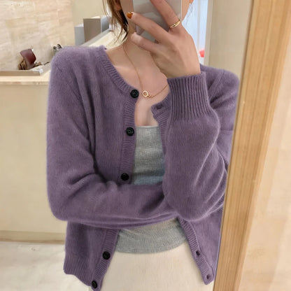 Cardigan Doux Femme – Maille et Col Rond