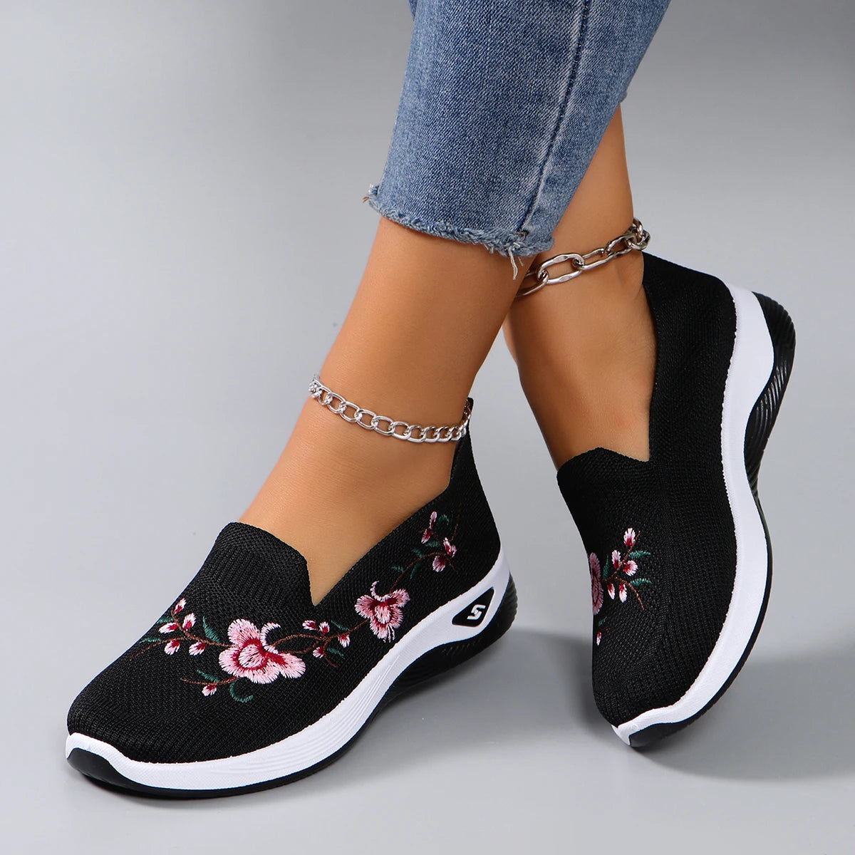 Chaussures plates d'été en maille respirante pour femmes