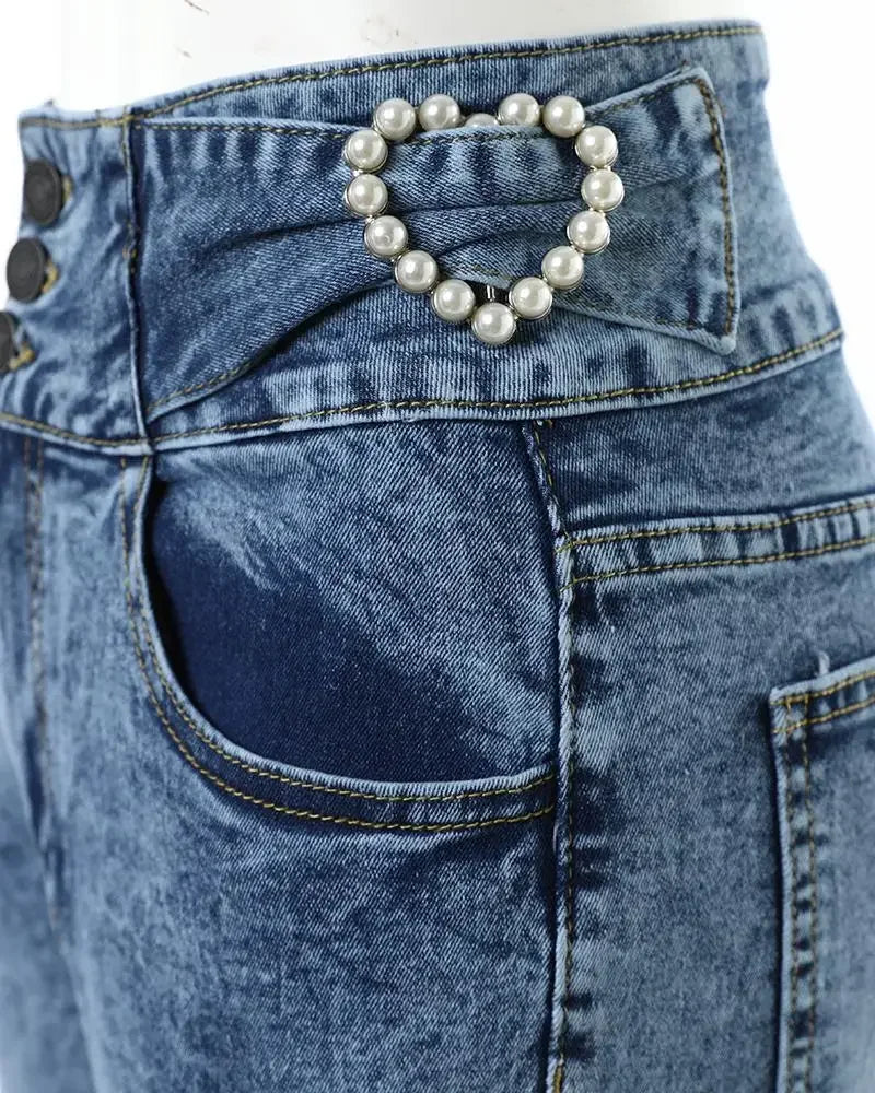 Pantalon crayon en jean pour femmes