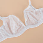 Soutien-gorge Push-Up à armatures, en dentelle blanc pur pour femmes