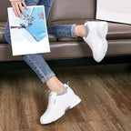 Baskets épaisses de 8cm en cuir véritable pour femmes