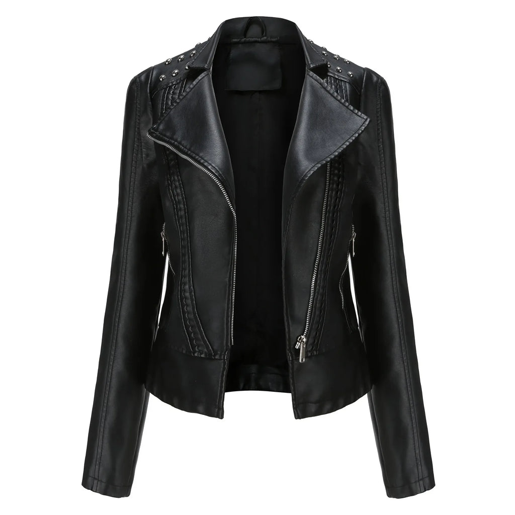 Veste en similicuir souple pour femmes