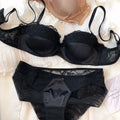 Ensemble soutien-gorge push-up à demi-bonnet et culotte pour femmes