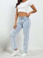 Jean taille moyenne vintage américain pour femmes