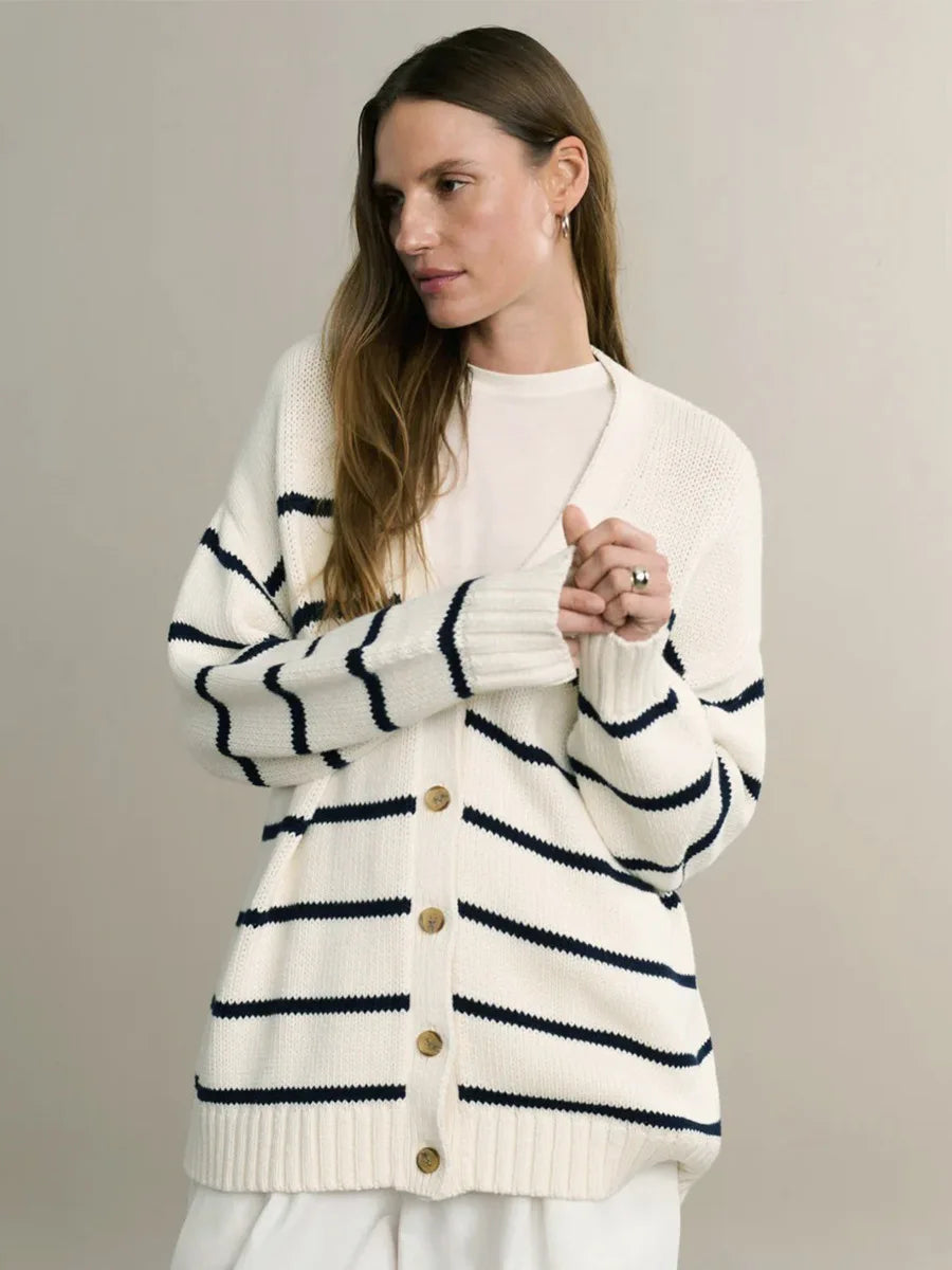 Gilet rayé en maille pour femmes