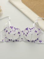 Soutien-gorge brodé de belles fleurs pour femmes