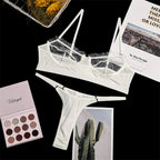 Ensemble de lingerie en dentelle à volants pour femmes