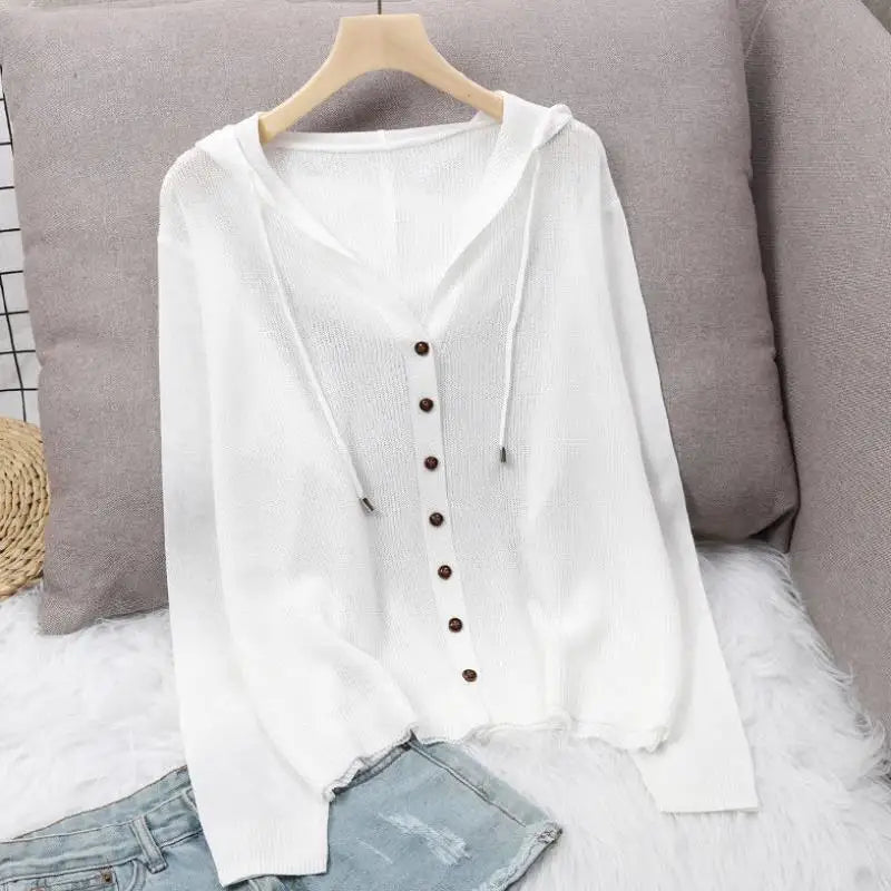 Cardigan en tricot évidé pour femmes