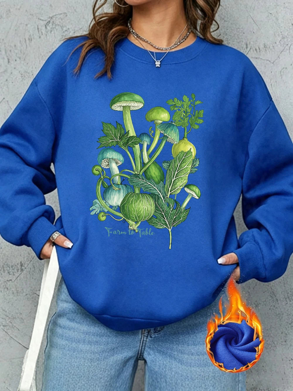 Sweat-shirts imprimés « De la ferme à la table » pour femmes