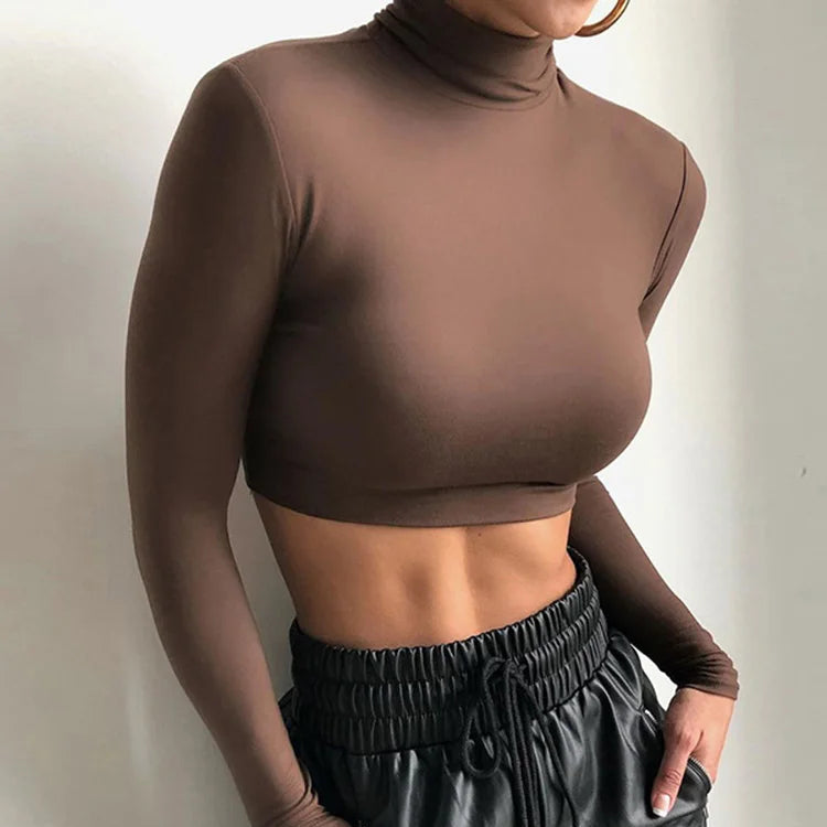 Top à col roulé pour femmes
