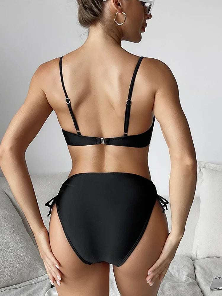 Maillot de bain une pièce à bretelles, push-up, style brésilien pour fermmes