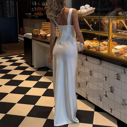 Robe de soirée femme longue moulante à col évasé