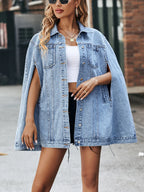 Manteau en jean à simple boutonnage pour femmes