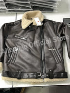 Veste en faux cuir et fourrure d'agneau pour femmes