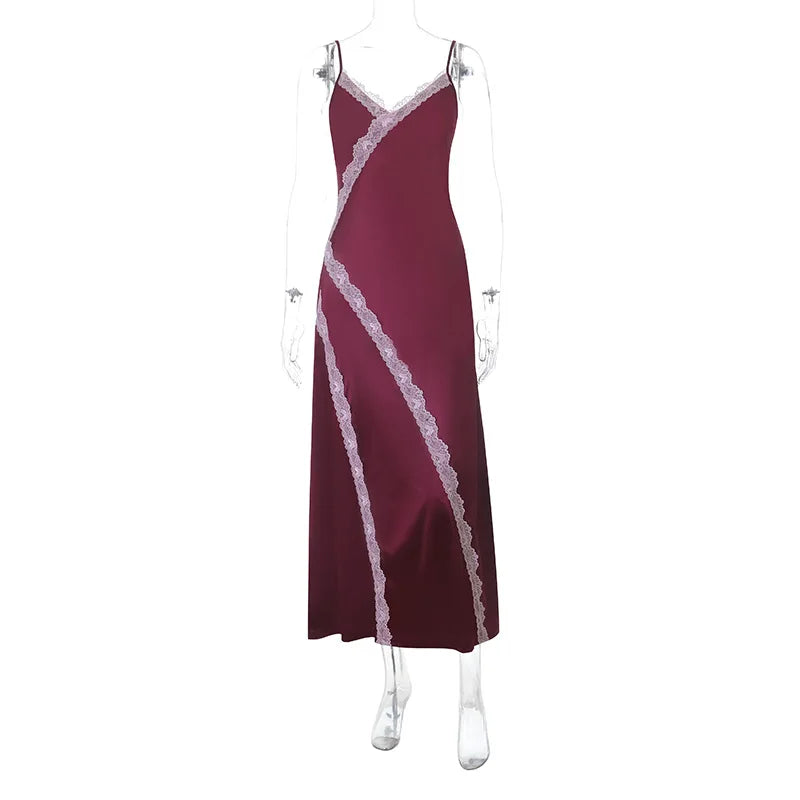 Robe longue en dentelle pour femmes