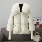 Manteau avec grand col de fourrure pour femmes