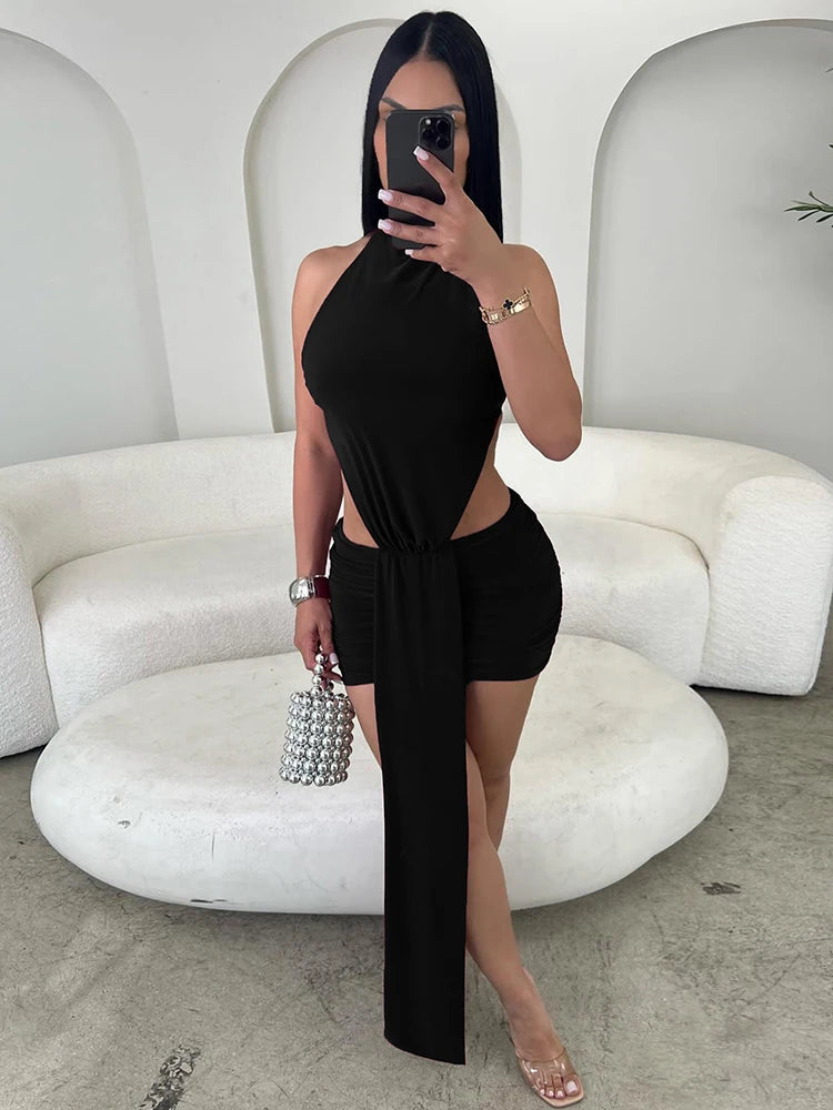 Robe moulante sans dos Weird Puss pour femmes
