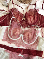 Ensemble soutien-gorge et culotte sexy ajourés pour femmes
