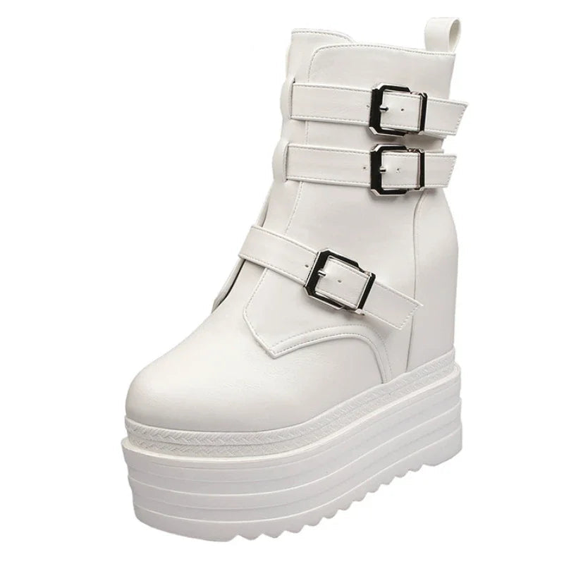 Bottines en cuir PU pour femmes
