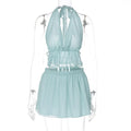 Ensemble jupe et haut dos nu à col halter pour femmes