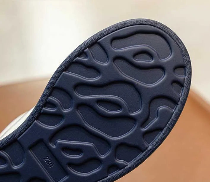basket à semelle compensées en cuir véritable pour femmes