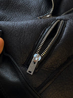 Veste en faux cuir avec ceinture pour femmes