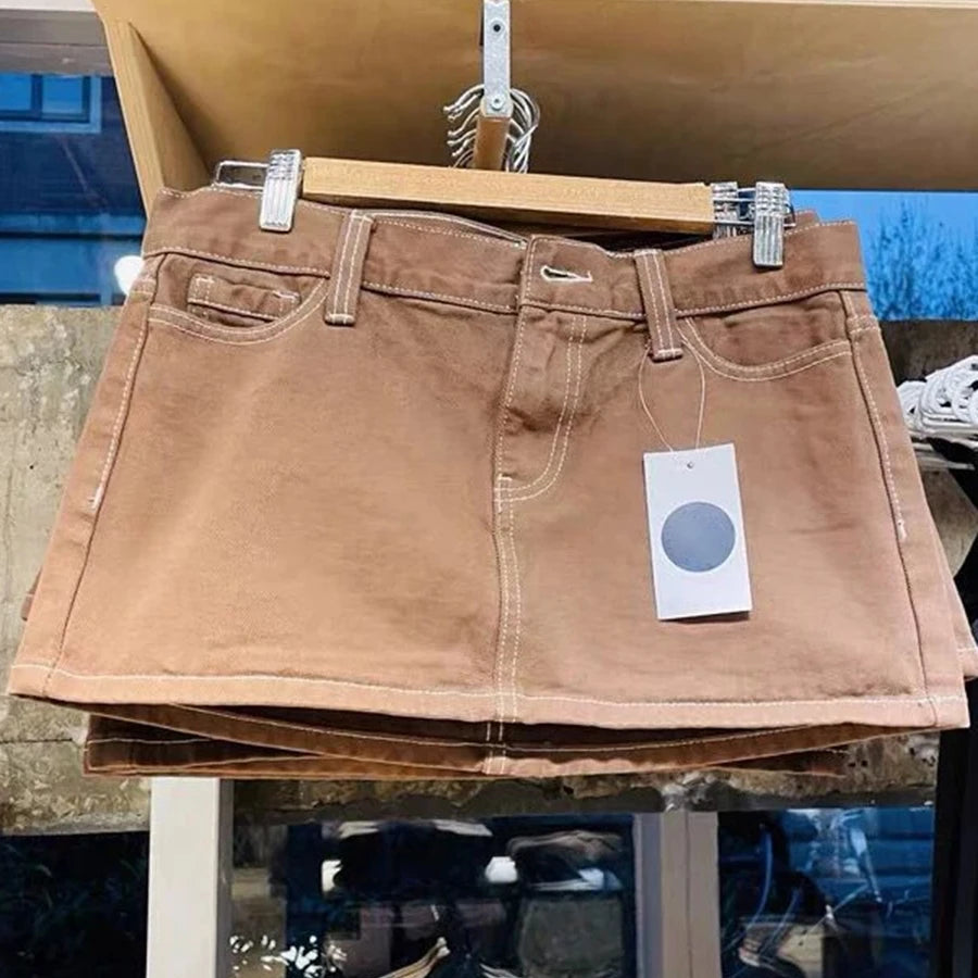 Mini-Jupe Cargo en Jean Femme – Style Vintage