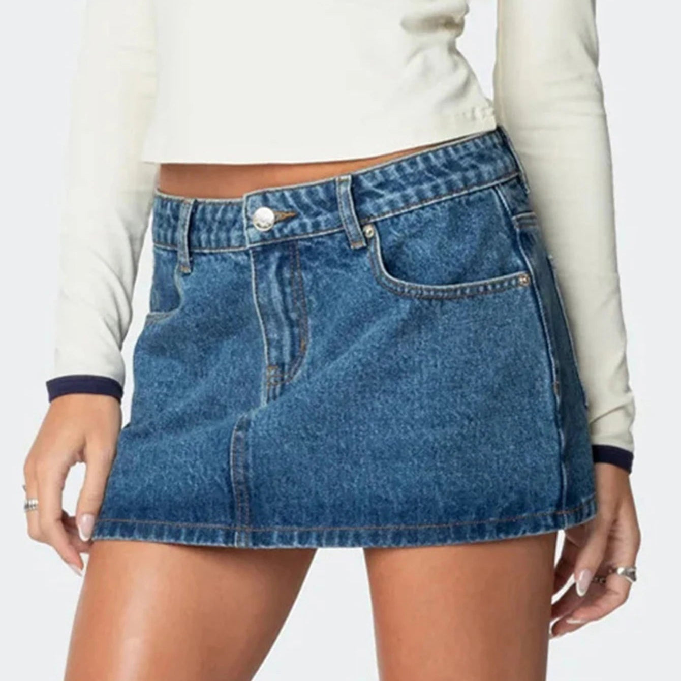 Mini jupe en jean noir Sexy pour femmes
