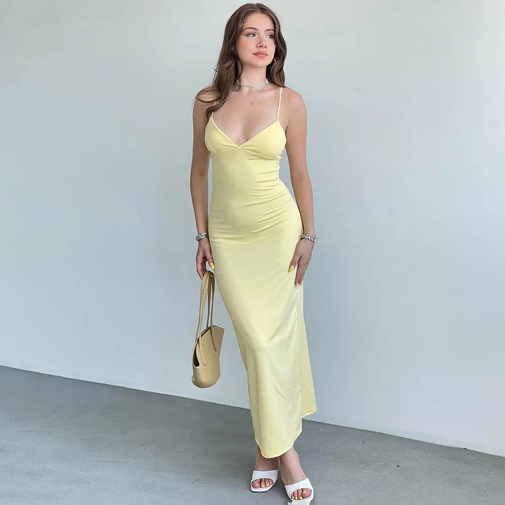 Robe en tricot jaune pour femmes