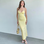 Robe en tricot jaune pour femmes