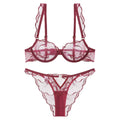 Ensemble soutien-gorge Sexy en maille respirante et culotte assortie pour femmes